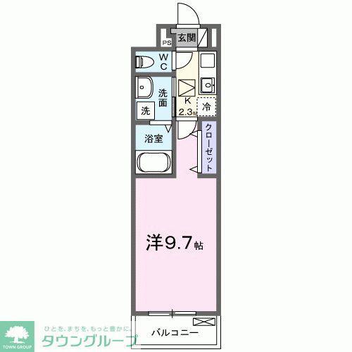 PRADERA吉川美南(1K/1階)の間取り写真
