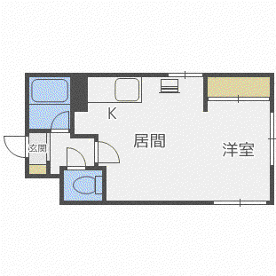 レスペデザ菊水(1DK/1階)の間取り写真
