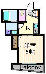 YMC五反野(1K/2階)の間取り写真
