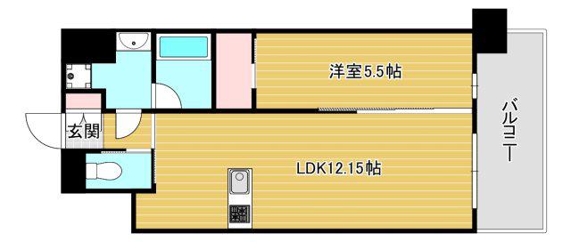 プレジオ九条(1LDK/10階)の間取り写真