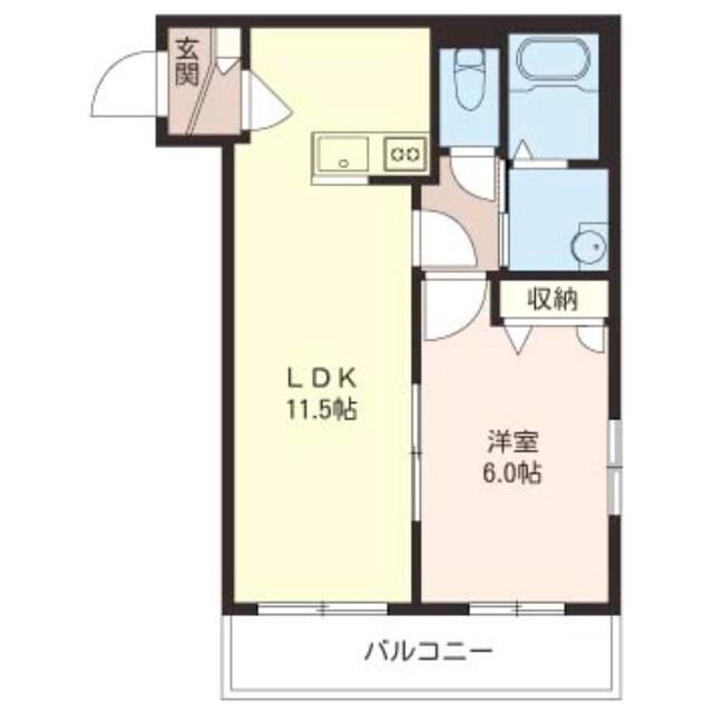 セレーノ(1LDK/2階)の間取り写真