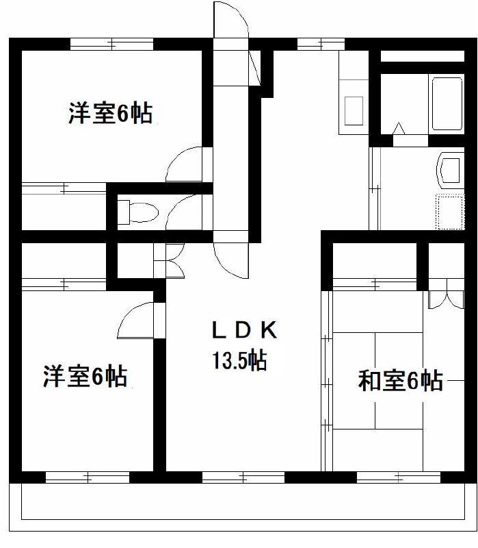 サンジェルマンIII(3LDK/1階)の間取り写真