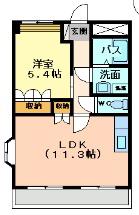フローリスト サヤカ(1LDK/2階)の間取り写真