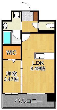 プレジデンスザ小倉(1LDK/7階)の間取り写真