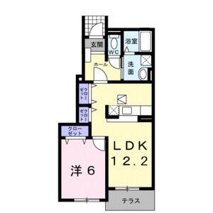 メゾン・キャロット102(1LDK/1階)の間取り写真
