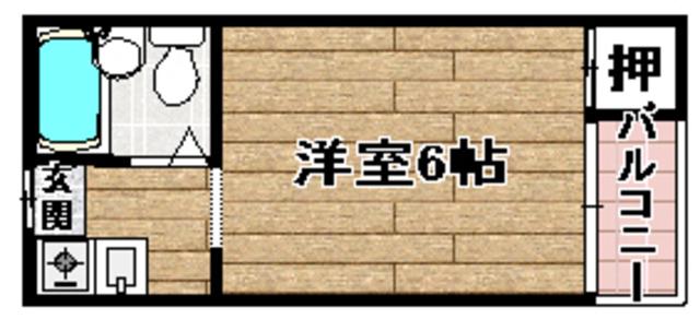 コーポ富田(1K/1階)の間取り写真