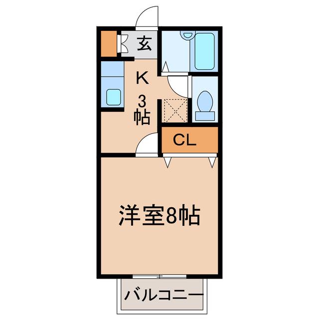 セジュール二子(1K/1階)の間取り写真