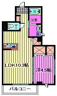 ドルチェフクダ(1LDK/3階)の間取り写真