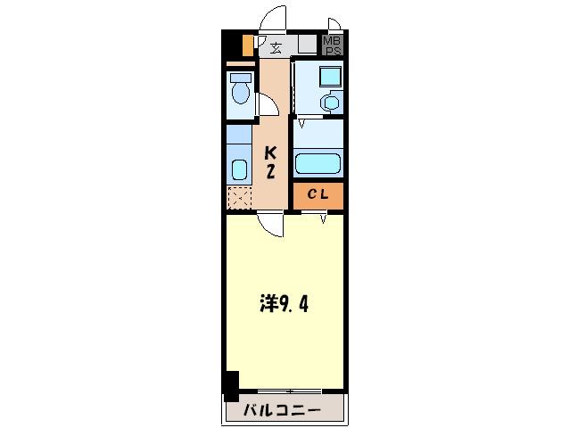 セレノ・カーサ(1K/2階)の間取り写真