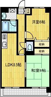 Mハイム(2LDK/5階)の間取り写真
