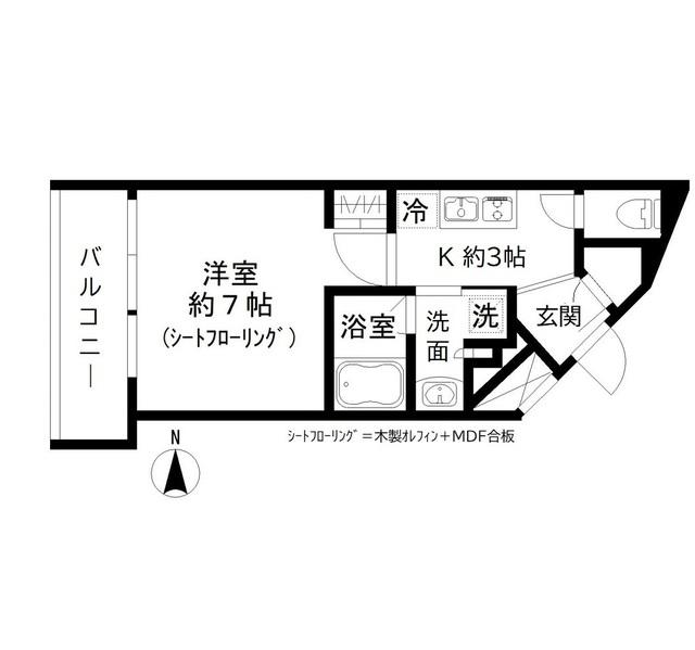 GRAND三軒茶屋ウエスト(1K/7階)の間取り写真