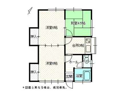 田口荘(3K/1階)の間取り写真