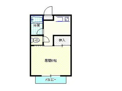 タウニィ・G・フリコマ 1階の物件(1K/2階)の間取り写真