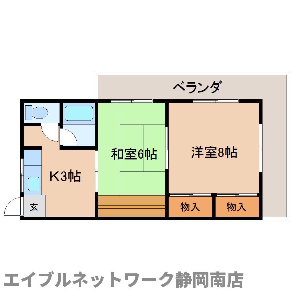 ハイツコバルト(2K/3階)の間取り写真