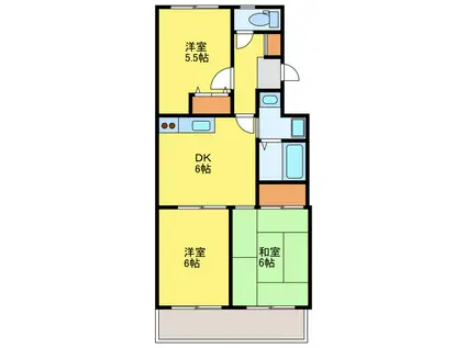 アルカディア(3DK/1階)の間取り写真