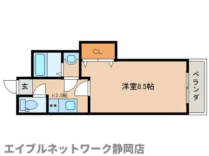 エンブル・セレス常磐町 902(1K/9階)の間取り写真