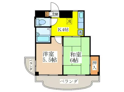 馬渕ビル(2K/4階)の間取り写真