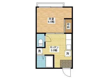 フェリーチェはやま(1K/1階)の間取り写真