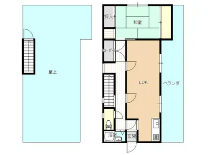 サンケイビルNO.2(1LDK/4階)の間取り写真