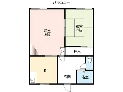 エステートDAMON(2K/2階)の間取り写真