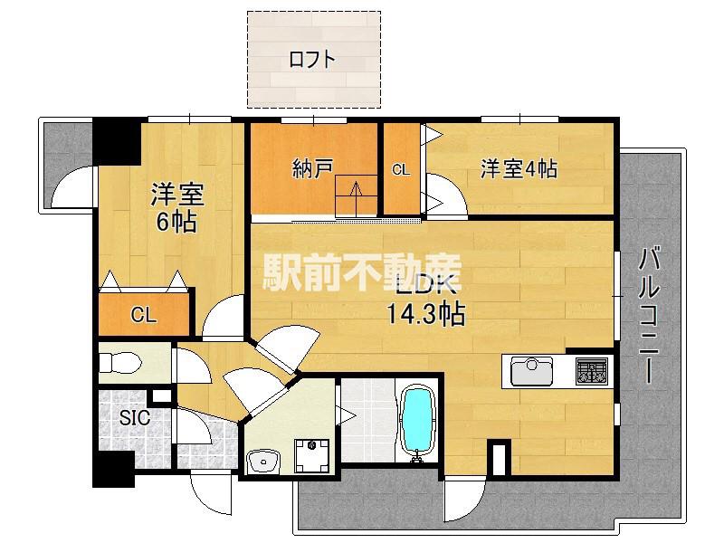 MODERN ASPIRATION平尾駅(2LDK/4階)の間取り写真