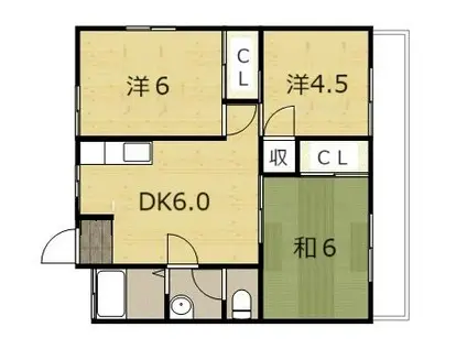 コーポ田上(3DK/1階)の間取り写真