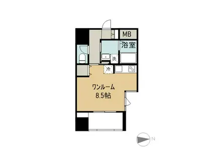 カーサ・スタジオーネ原町(ワンルーム/8階)の間取り写真