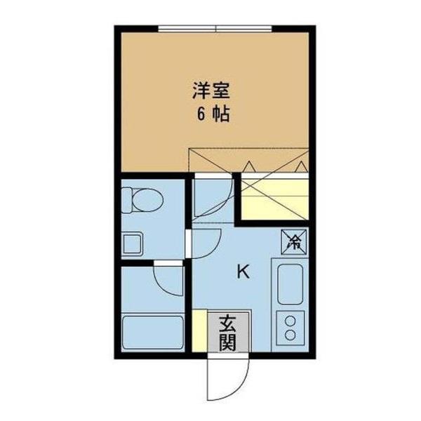 ベルシオン新潟I(1K/1階)の間取り写真