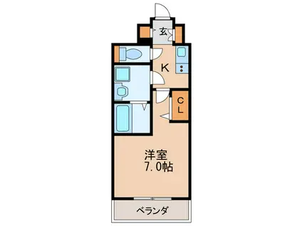 プレサンス丸の内レジデンスII(1K/7階)の間取り写真