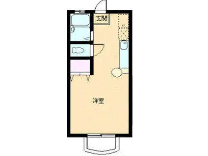 ベルエール滝町(1K/2階)の間取り写真