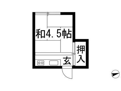 グリーンハウス(ワンルーム/2階)の間取り写真