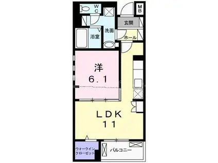 エスプランドル五香(1LDK/2階)の間取り写真