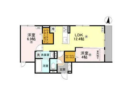 サンハイム横沼(2LDK/1階)の間取り写真