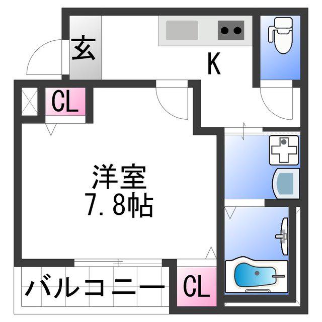 フジパレス和歌山黒田I番館(1K/1階)の間取り写真