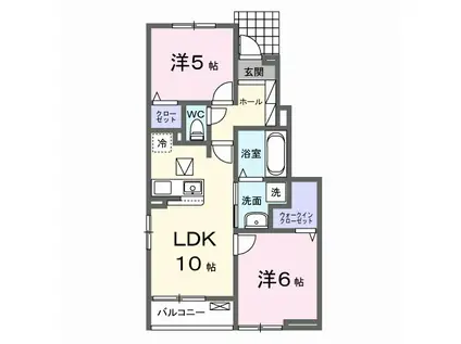 エースガーデン I(2LDK/1階)の間取り写真