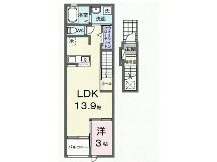 フォルトゥーナ(1LDK/2階)の間取り写真