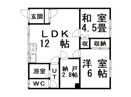 藤原マンション(2SLDK/2階)の間取り写真
