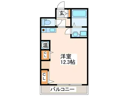 ヴァルール慶徳(ワンルーム/3階)の間取り写真