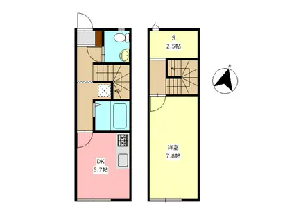ケインズ・マツバセ(1SDK/1階)の間取り写真