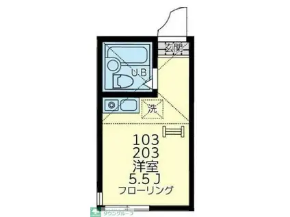 ユナイト寺前コーラルコースト(ワンルーム/1階)の間取り写真