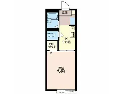 プリムローズA(1K/1階)の間取り写真