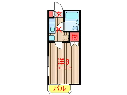 コーポエイコウ(1K/2階)の間取り写真