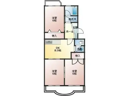 フェイヴァリト西添(3LDK/2階)の間取り写真