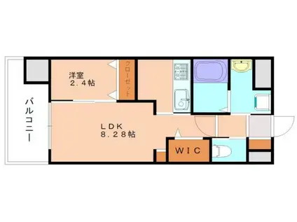 ロイヤルタワー宗像中央(1LDK/9階)の間取り写真