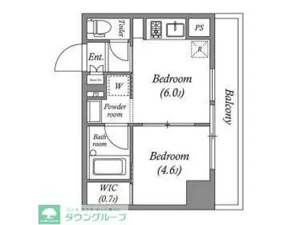 ブラウ住吉(ワンルーム/3階)の間取り写真
