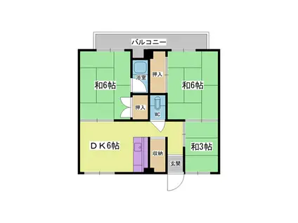 ビレッジハウス鈴蘭台3号棟(3DK/3階)の間取り写真