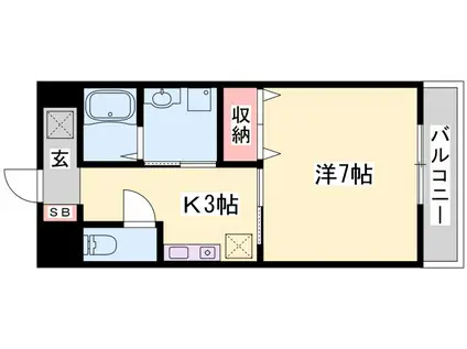 インタービレッジ東延末II(1K/5階)の間取り写真