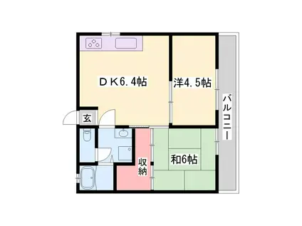 小西ハイツ(2DK/2階)の間取り写真