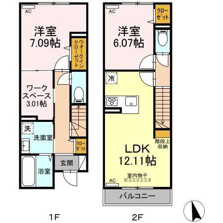 グラナーデ高井戸東(2LDK/1階)の間取り写真