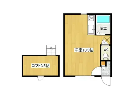 ヴィラ小西(ワンルーム/2階)の間取り写真